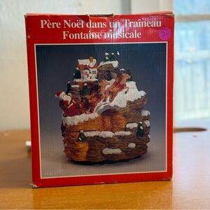 Vintage 1998 heritage Santa sleigh musical fountain working